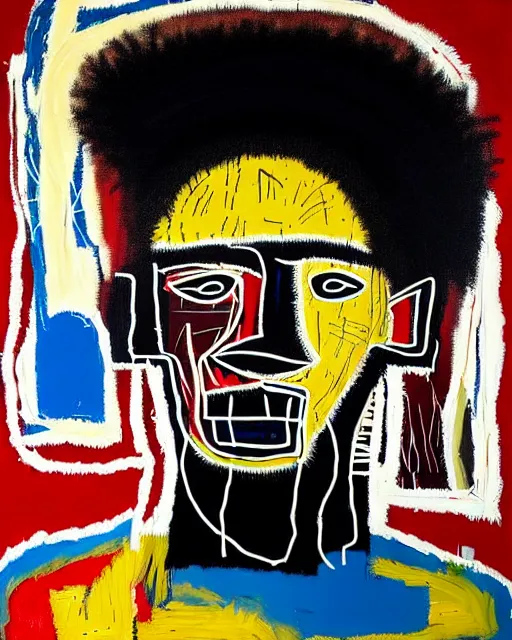 Image similar to A extremely highly detailed majestic hi-res beautiful immaculate head and shoulders award winning painting masterpiece of the face of a strong black african man by Jean-Michel Basquiat, 8k, high textures, hyper sharp, insanely detailed and intricate, super detailed, 8k HDR high quality