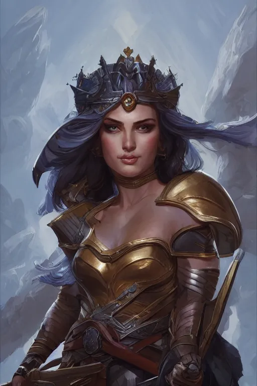 Image similar to amazon valkyrie athena, d & d, fantasy, portrait, highly detailed, headshot, digital painting, trending on artstation, concept art, sharp focus, illustration, art by artgerm and greg rutkowski and magali villeneuve