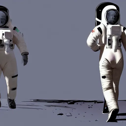 Prompt: curvy female astronaut at the space academy, digital painting, artstation, concept art, smooth, sharp focus, illustration, art by frank frazetta