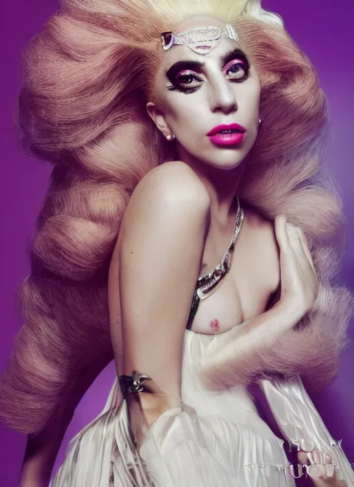 Image similar to lady gaga vogue photoshoot by nick knight editorial studio lighting Highly realistic. High resolution. Highly detailed. Dramatic. 8k.4k.