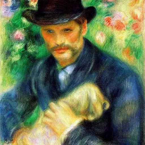 Image similar to viggo mortensen art by renoir.