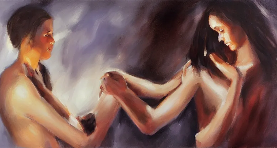 Image similar to the two complementary forces that make up all aspects and phenomena of life, by Emilia Wilk