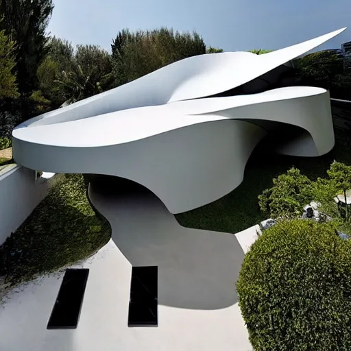 Image similar to house designed by zaha hadid