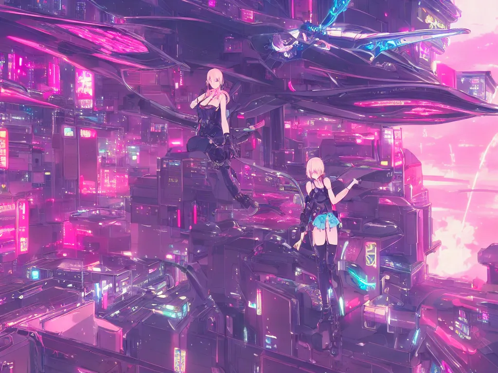 Prompt: anime visual futuristic female cyber airforce, on cyberpunk neon light tokyo rooftop, ssci - fi and fantasy, intricate and very beautiful, human structure, concept art by kyoto studio, sharp focus, anime fantasy illustration by rossdraws and magali villeneuve and liya nikorov and luxearte, frostine engine