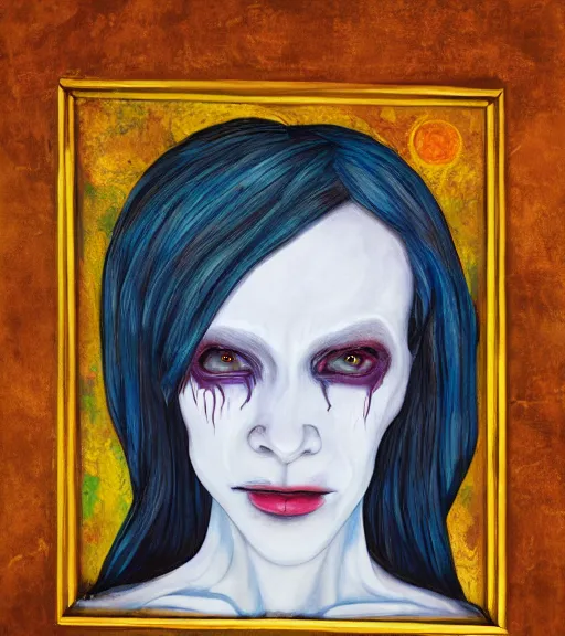 Image similar to the pale decaying beautiful girl with the most evil glowing wings, evil realm painting