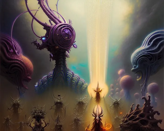 Image similar to the army of transcendence, fantasy character portrait made of fractals, ultra realistic, wide angle, intricate details, the fifth element artifacts, highly detailed by peter mohrbacher, hajime sorayama, wayne barlowe, boris vallejo, aaron horkey, gaston bussiere, craig mullins