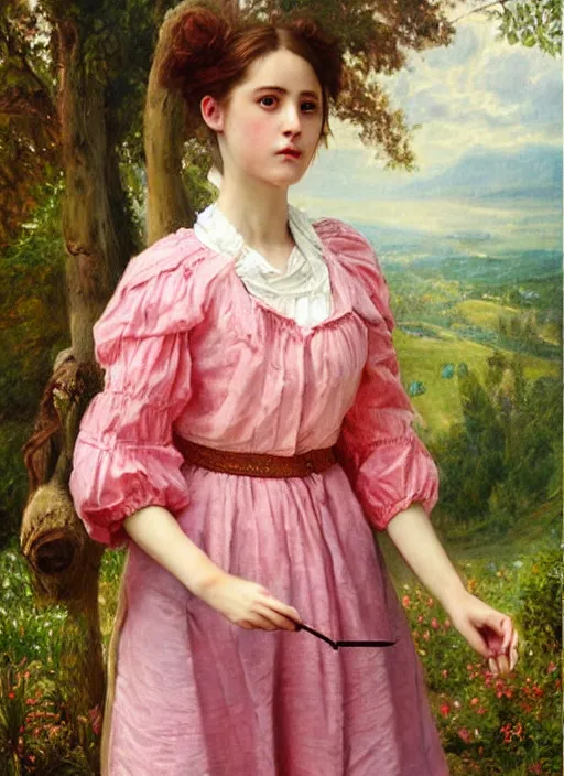 Image similar to full body oil painting of smoking wolf wearing pink shirt, in the style of sophie anderson dramatic painting, high detail, lights