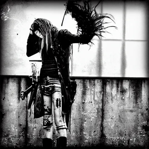 Image similar to punk rock dark souls, photograph, grunge, DIY, dirty, grimy, majestic