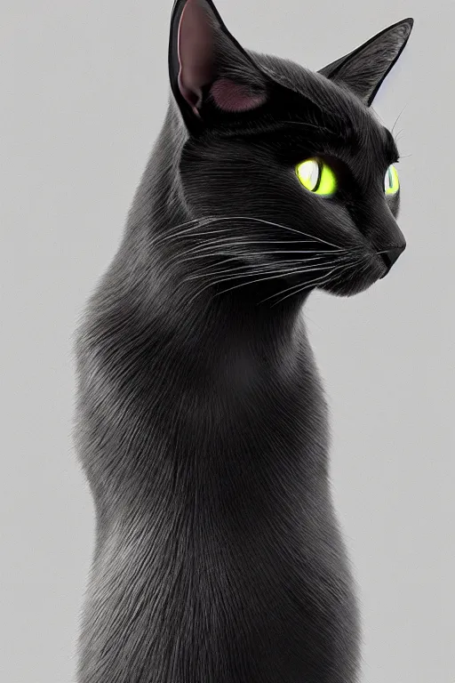 Image similar to a black cat wearing a formal overcoat, portait, photo, profile, picture, octane render, unreal engine 5, hyperrealistic, concept art, digital art