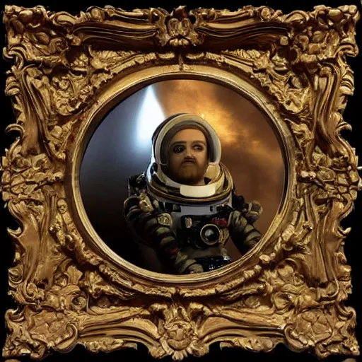 Image similar to rococo baroque interior astronaut fancy