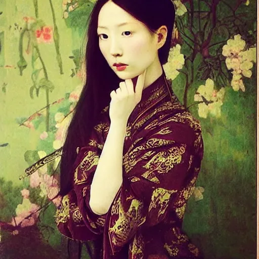 Image similar to “sensual Chinese pre-raphaelite”