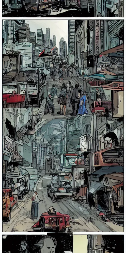 Image similar to singapore city streets, rapture, graphic novel