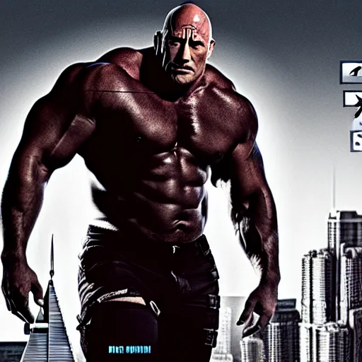 Image similar to Dwayne Johnson as a super villain 4K quality