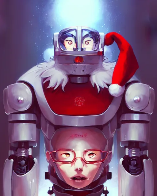 Prompt: robot santa claus attacks, portrait shinkai makoto studio ghibli studio key hideaki anno sakimichan stanley artgerm lau rossdraws james jean marc simonetti elegant highly detailed digital painting artstation pixiv