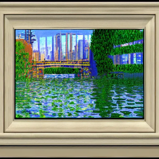 Image similar to grand theft auto ( gta ) in the style of monet, trending on artstation