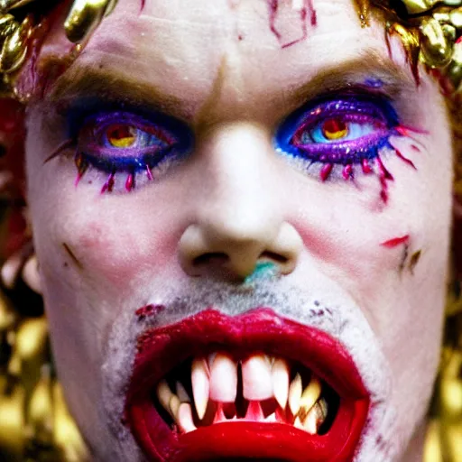 Image similar to a devil, close - up portrait photo by david lachapelle, masterpiece, trending on flickr