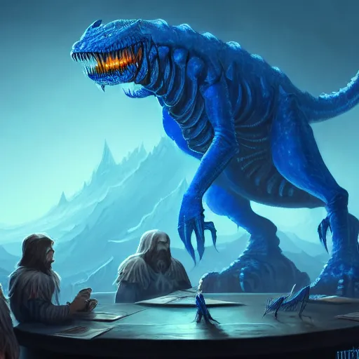 Prompt: a singular blue scale from a huge creature lies on a table, a single scale fills the entire table, the scale lies by itself, d & d, fantasy, intricate, highly detailed, digital painting, artstation, concept art, matte, sharp focus, illustration