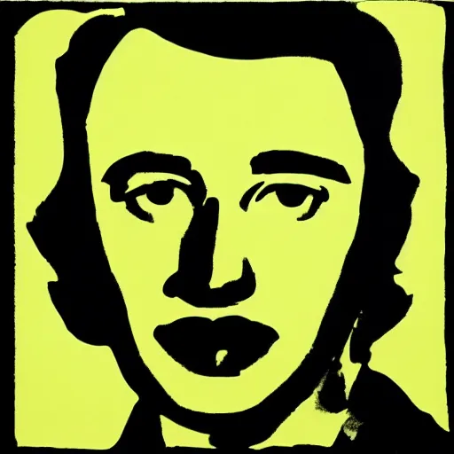 Image similar to taras schevchenko. face. simple vector graphics icon by andy warhol