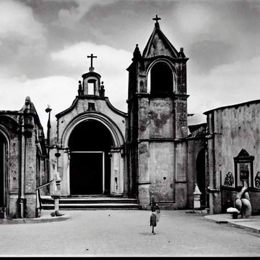 Image similar to a black and white photo of an old cathedral, a colorized photo by john thomson of duddingston, cg society, quito school, 1 9 7 0 s, 1 9 2 0 s, 1 9 9 0 s