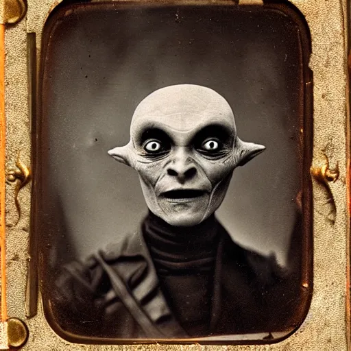 Image similar to tintype of an evil alien