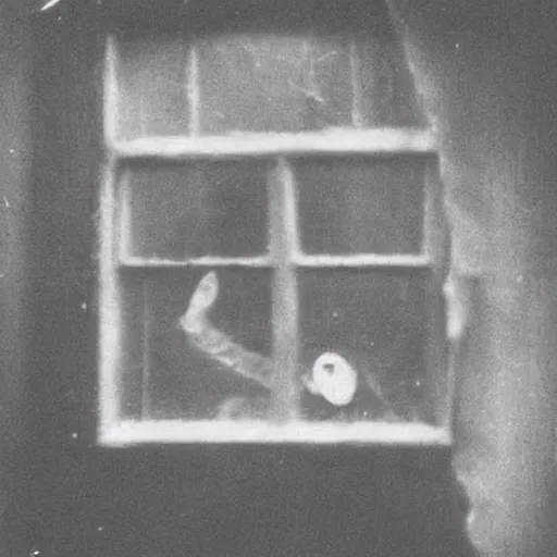 Image similar to “ghost looking in window, 1900’s photo”