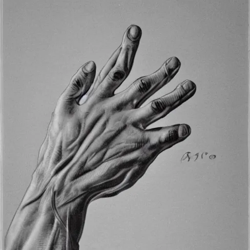 Image similar to anatomically accurate hands, george bridgman