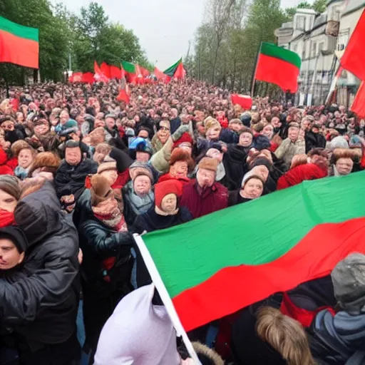 Prompt: A typical Belarusian protest