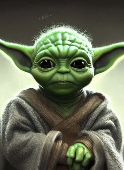 Prompt: digital _ painting _ of _ viking baby yoda _ by _ filipe _ pagliuso _ and _ justin _ gerard _ symmetric _ fantasy _ highly _ detailed _ realistic _ intricate _ port