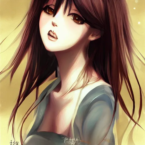 Image similar to woman anime portrait inspired by Shimoda, Hikari,Charlie Bowater