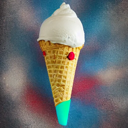 Prompt: poorly rendered clown ice cream cone