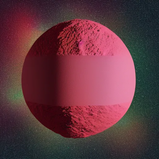 Image similar to a planet in shape of cube, filled with dark red oceans and yellow vegetation, render, blender, 3d, ultra detailed