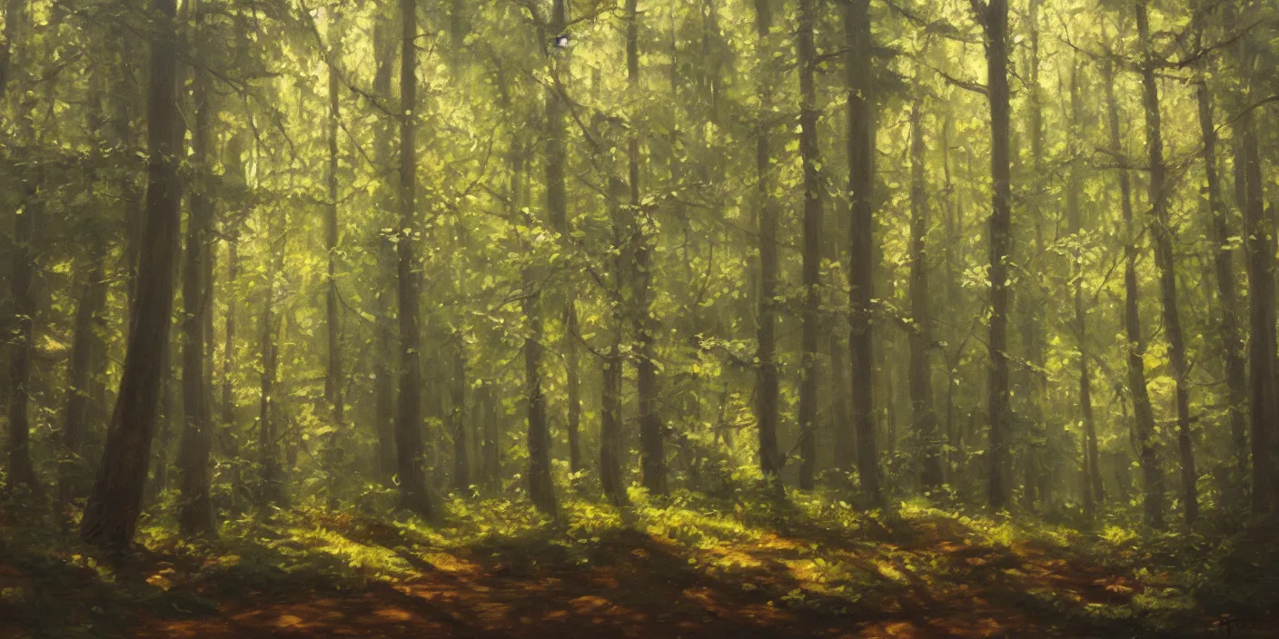 Image similar to a forest, cinematic lighting, detailed oil painting, hyperrealistic, 8k