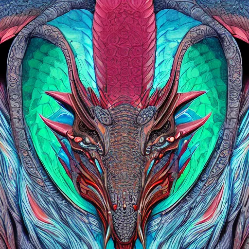 Image similar to a dragon portrait, intricate, elegant, highly detailed, digital painting, colourful, smooth, sharp focus, graphic novel,