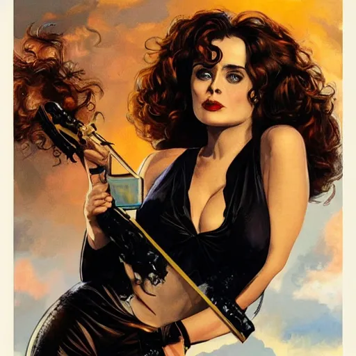 Image similar to Helena Bonham Carter as a Bond girl, artstation, Joe Jusko, concept art, 8k