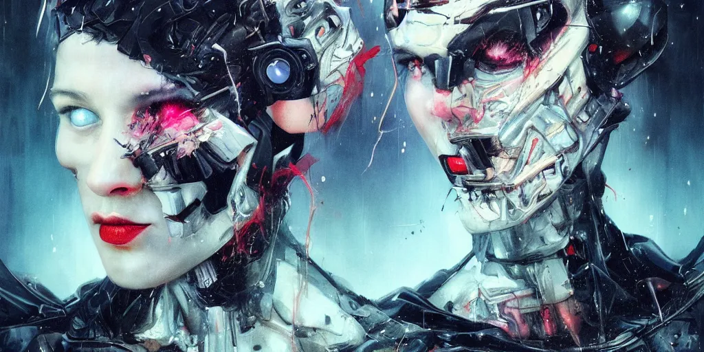 Image similar to dream portrait of Batman, cameras, melting ,8k,by tristan eaton,Stanley Artgermm,Tom Bagshaw,Greg Rutkowski,Carne Griffiths, Ayami Kojima, Beksinski, Giger,trending on DeviantArt,face enhance,hyper detailed,minimalist,cybernetic, android, blade runner,full of colour