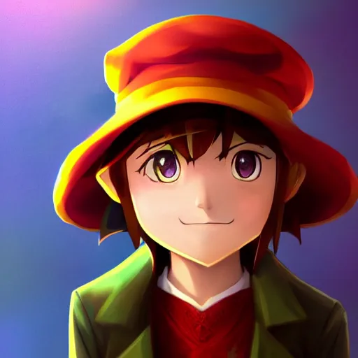 Prompt: portrait of hat kid, anime fantasy illustration by tomoyuki yamasaki, kyoto studio, madhouse, ufotable, trending on artstation