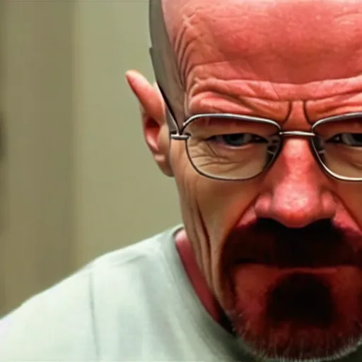Prompt: Walter white is furious at a can of tomato soup