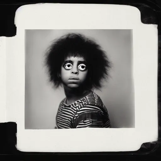 Prompt: a black and white wetplate photograph yearbook portrait of beetlejuice as a teenager