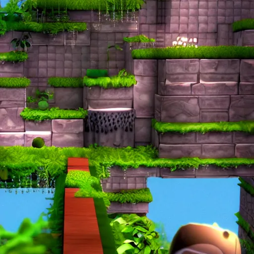 Image similar to littlebigplanet 1 screenshot of the gardens levels