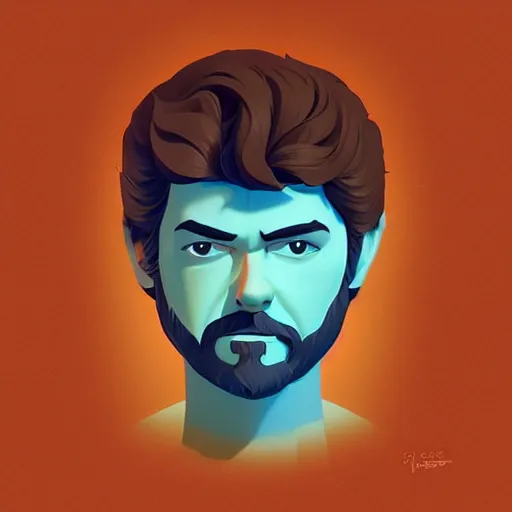 Image similar to face icon stylized minimalist george lucas, loftis, cory behance hd by jesper ejsing, by rhads, makoto shinkai and lois van baarle, ilya kuvshinov, rossdraws global illumination