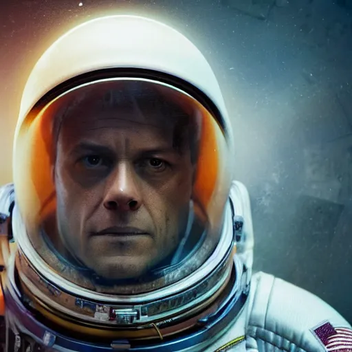 Image similar to hyperrealistic mixed media image of johnny knoxville as the astronaut in the martian the movie, stunning 3 d render inspired art by istvan sandorfi and greg rutkowski, perfect facial symmetry, realistic, highly detailed attributes and atmosphere, dim volumetric cinematic lighting, 8 k octane extremely hyper - detailed render, post - processing, masterpiece,