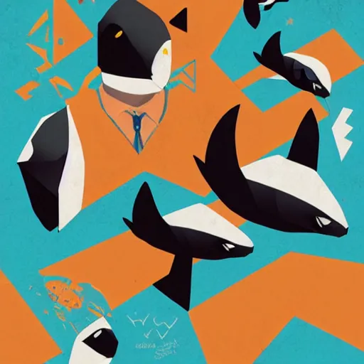 Image similar to Orca profile picture by Sachin Teng, symetrical, Vector , geometric shapes background, graffiti, street art:2 by Sachin Teng:4