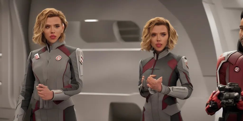 Image similar to Scarlett Johansson in a scene from The Orville