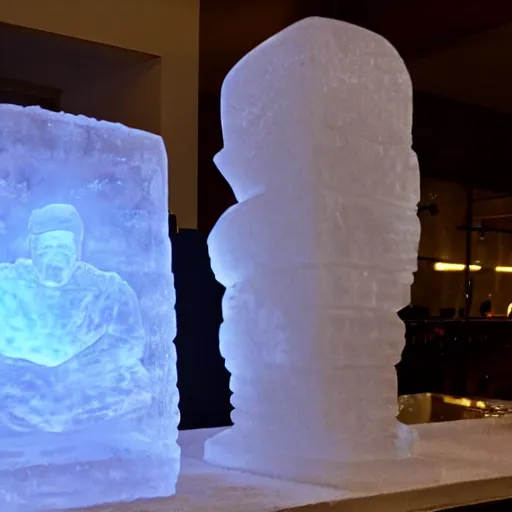 Prompt: an ice sculpture of ice cube