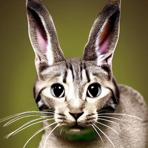 Image similar to a feline bunny - cat - hybrid, animal photography