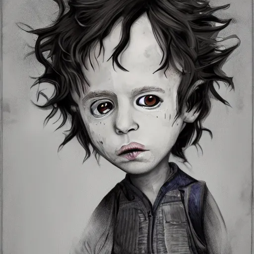 Image similar to a child who is forced to be something other than what he would have liked, having to be forced to give up his dreams, illustration by tim burton, 4 k, masterpiece, trending on art station, d & d