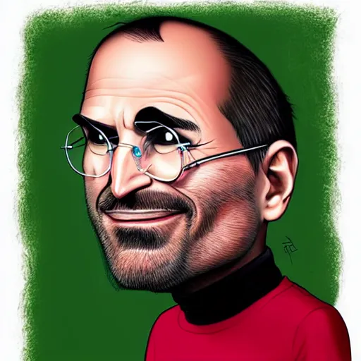 Image similar to steve jobs caricature by tiago hoisel and moebius