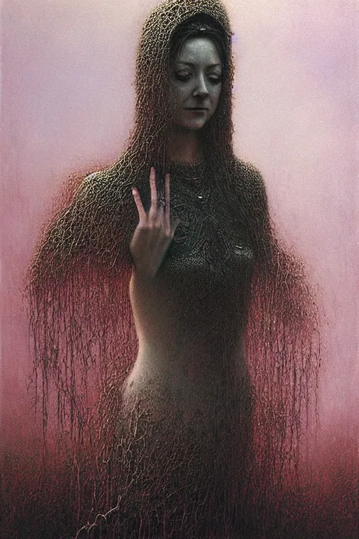 Prompt: alyson hannigan as princess by beksinski