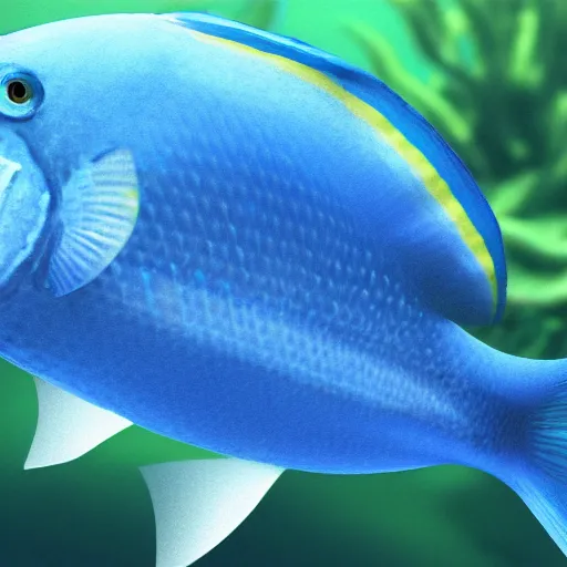 Image similar to UHD photorealistic image of a blue fish in a tank, trending on Artstation, hyperrealistic, correct details