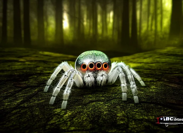 Prompt: crystal clear spider in a forest. highly detailed 8 k. intricate. lifelike. soft light. fantasy horror style. cinematic post - processing